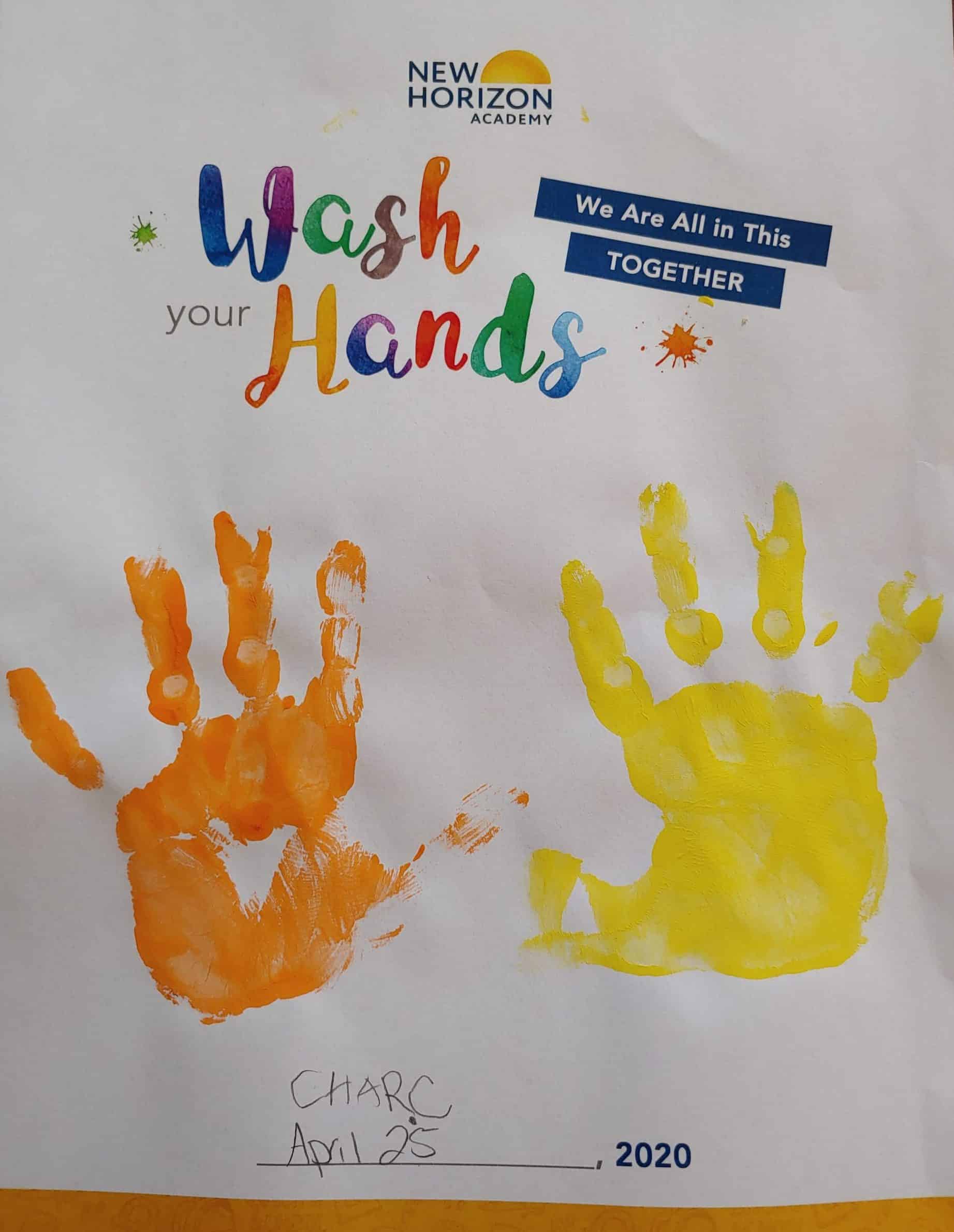 Wash Your Hands Handprint Activity - New Horizon Academy
