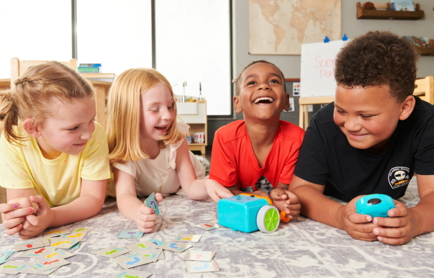 School-age children having fun together while learning through a group activity