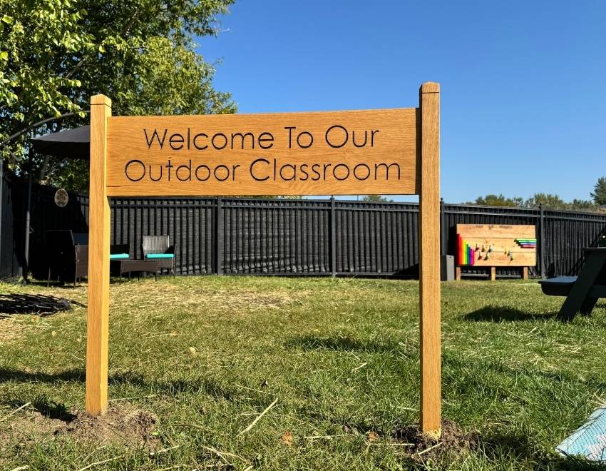 Outdoor Classroom at New Horizon Academy childcare center in Rochester, Minnesota